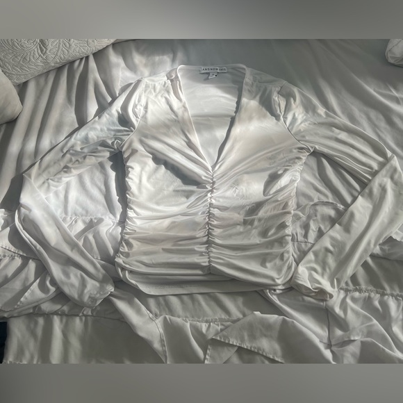 Bella Hadid Inspired White & Black Ruffled Long Sleeves (2 shirts) - Picture 5 of 7